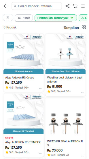 harga alderon di tokopedia impack online store