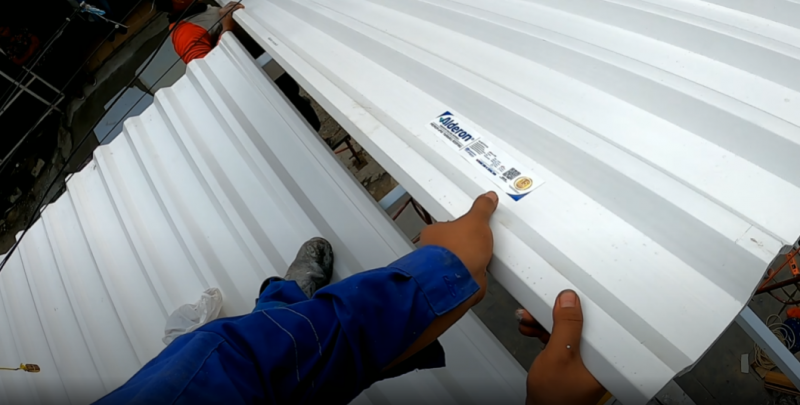 pemasangan atap alderon twinwall